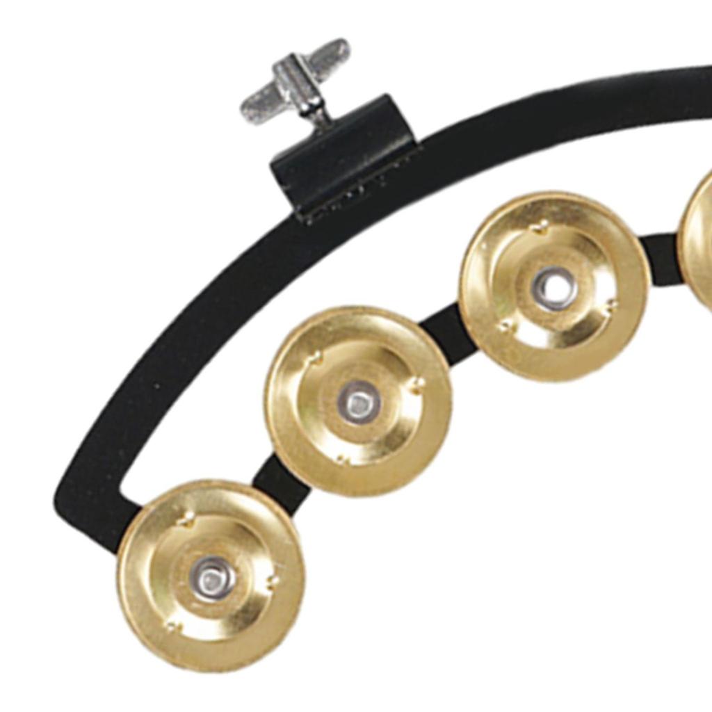 Hi Hat Tambourine Mountable Multifunctional Instrument Stainless Steel Hand Held Percussion for Adults Kids Party Ensemble KTV