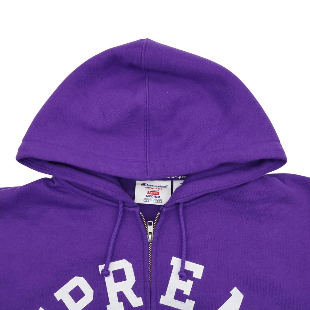 Supreme Champion Zip Up Hooded Sweatshirt Purple