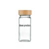 40oz Glass Pepper Powder Square Seasoning Bottle Set, 120ml, Bamboo Lid with Holes