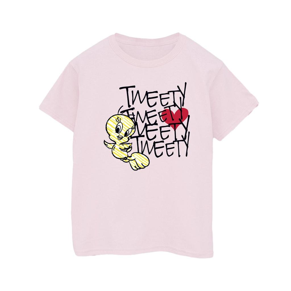 Looney Tunes Womens/Ladies Tweety Love Heart Cotton Boyfriend T-Shirt