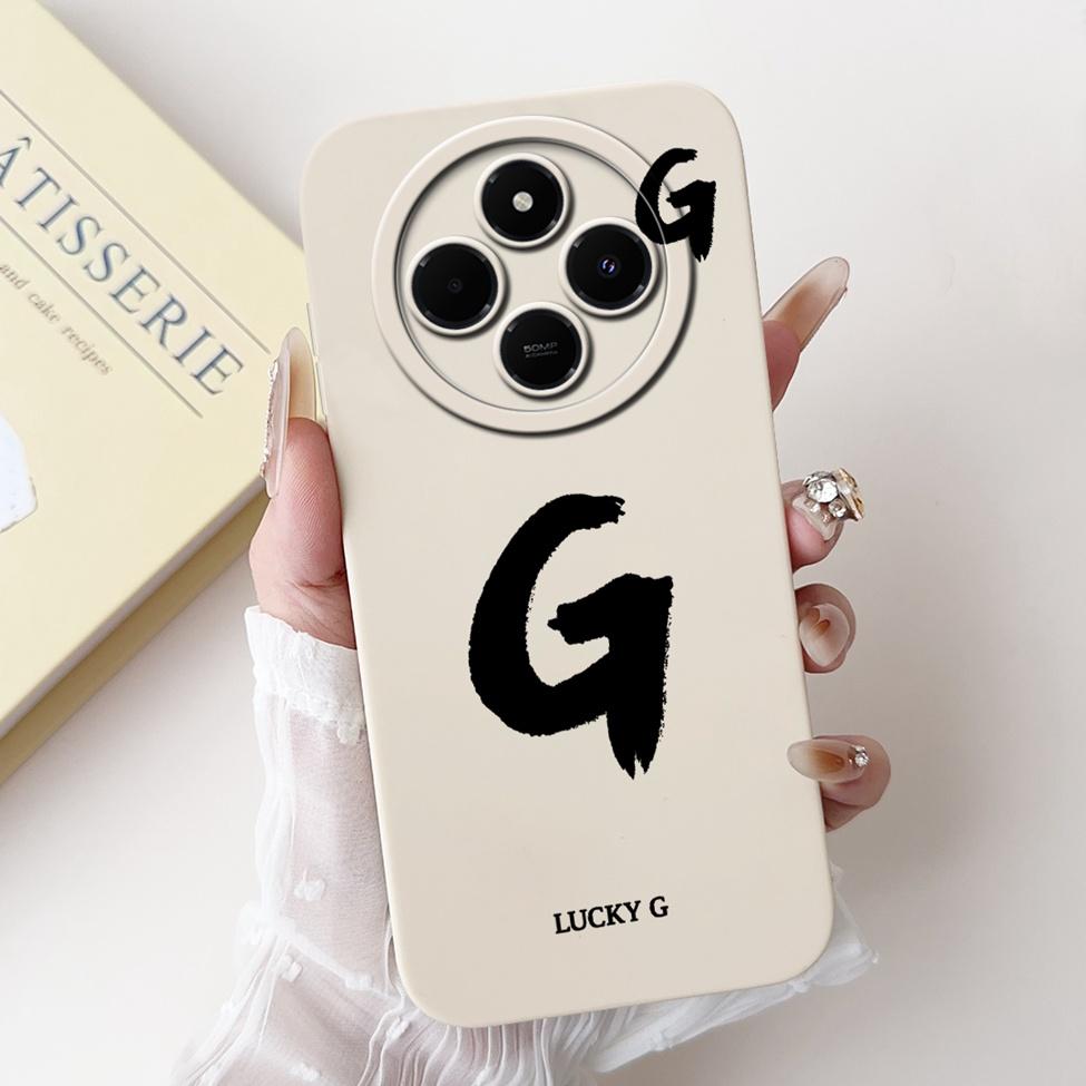 Cover For Redmi 14C 14R Case Simple Fashion A-Z Letter Pattern Design Silicon Shockproof Funda For Xiaomi Poco C75 4G Back Cover