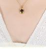 Elegant Black Zircon Oval Pendant Necklace - Gold-Plated Versatile Clavicle Chain for Women