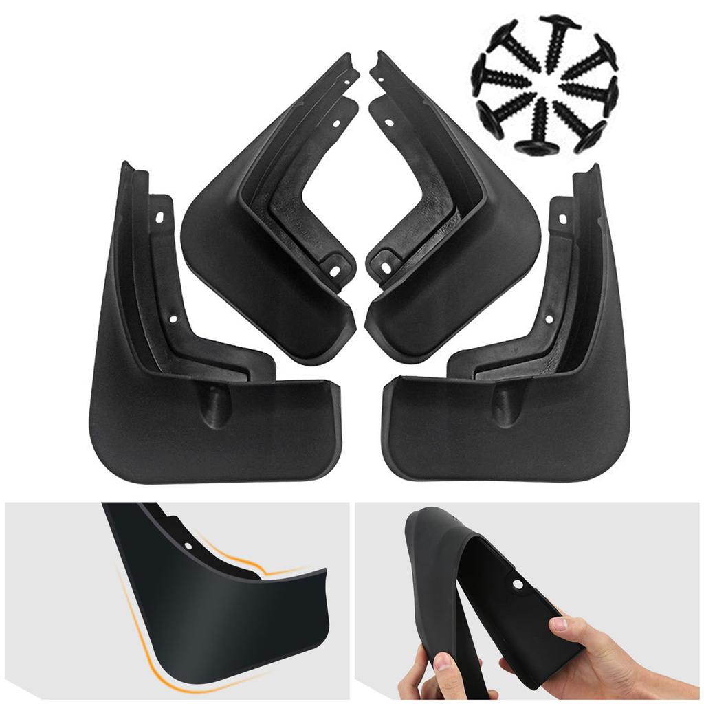 4 Pack Splash Guards Mud Flaps Mudflaps Mudguard Fender Flares Easy Installation Compatible- for 8 Plus 2020-2021 Black