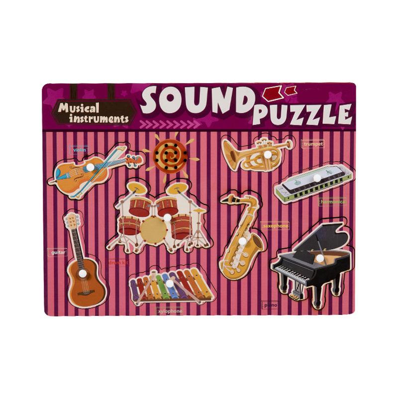 

Children s Voice Puzzle Wooden Puzzle Early Education Infant Music Cognitive Toys Animal Traffic Hand Grab Board