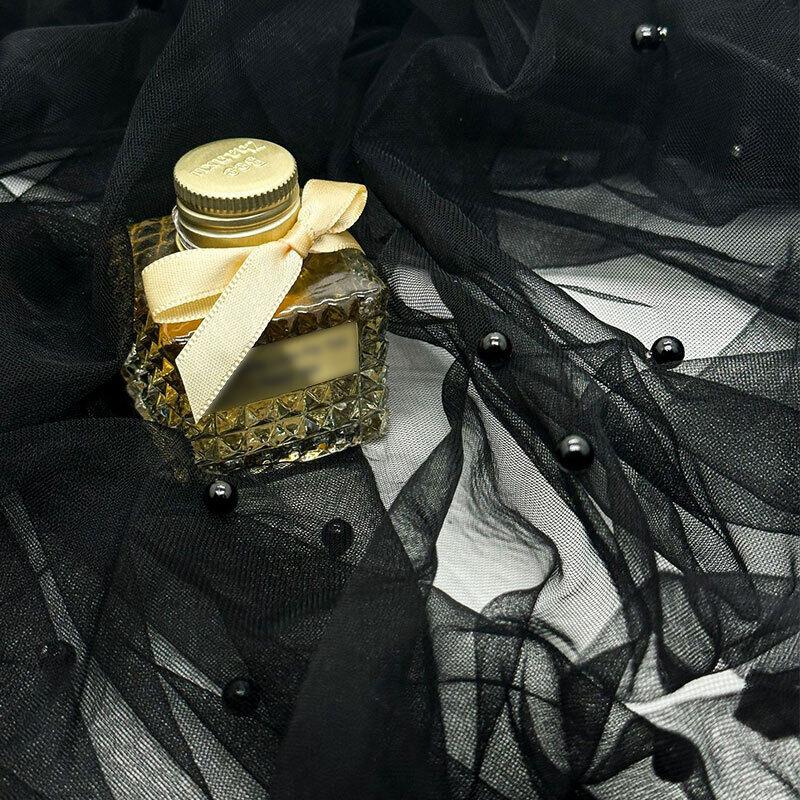 150cm Pearl Mesh Soft Tulle Mesh Fabric for Wedding Dress Party Material DIY Sewing Craft Dress Supplies Dining Table Decoration