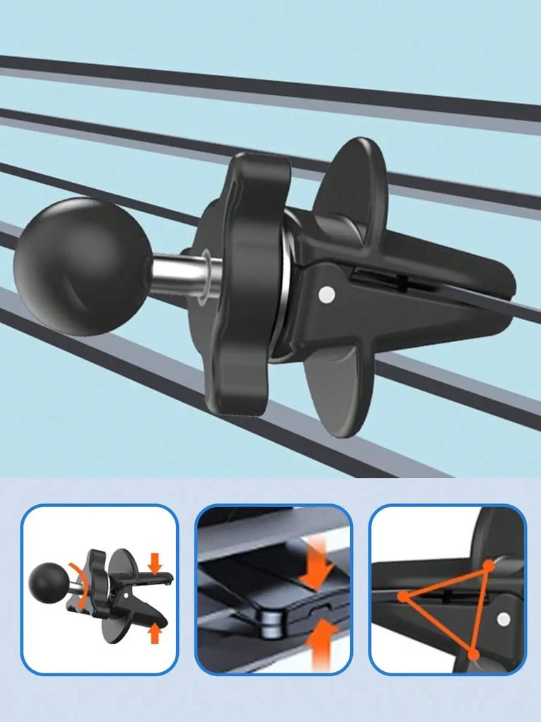 Car Air Vent Phone Mount – ABS Material, Auto-Clamping Smartphone Holder, Universal Fit for Most Vehicle Models