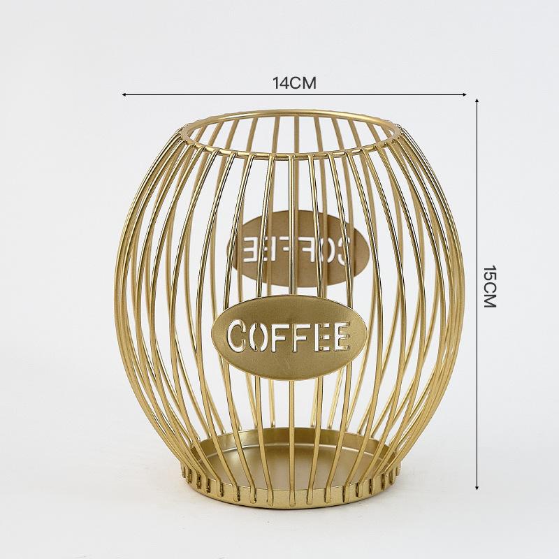 Nordic Style Coffee Mate Iron Coffee Shop Counter Open Display Rack Coffee Capsule Organiser