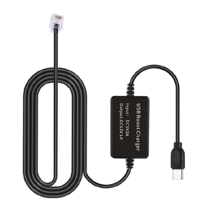 5V To 12V USB C To RJ11 Current Boosting Cable For Safety Systems 155Cm Long