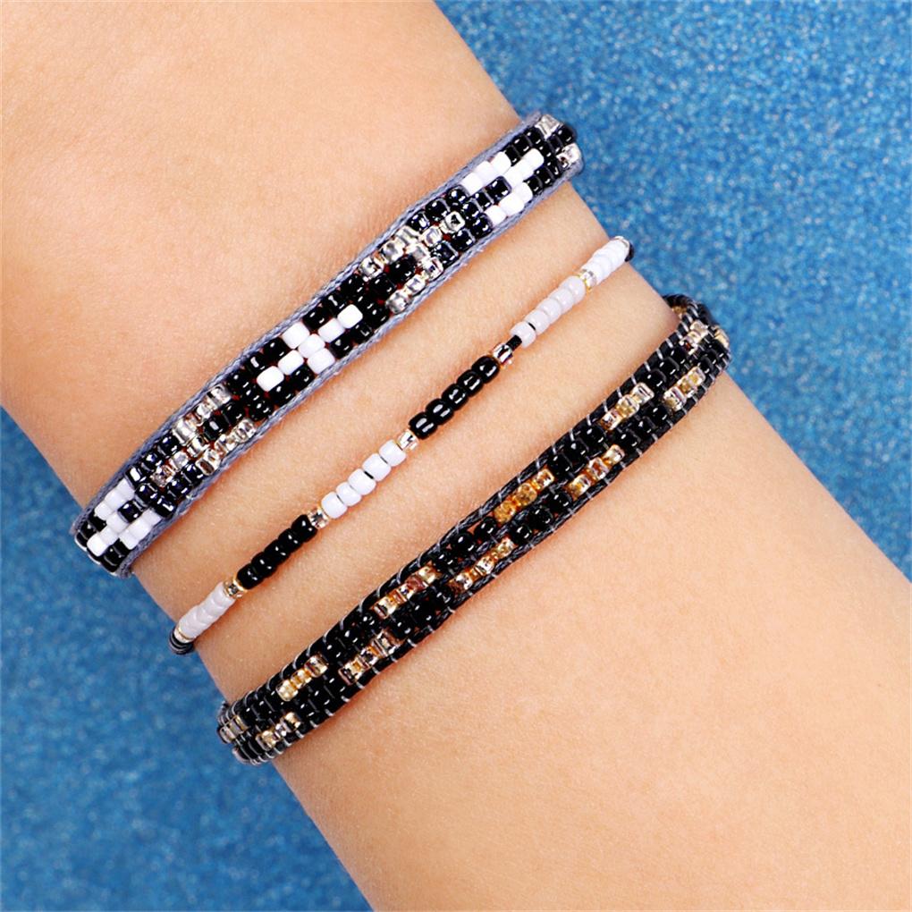 1 Set Beaded Bracelet Adjustable Strand Comfortable Braided Bracelets Handmade Jewelry Sets Women Accessories for Teen Girls