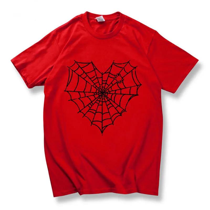 Dark Spider Web Printed Unisexs and Womens Casual Sports Tshirt Couple Modal Fabric Shortsleeved Top Streetwear Graphic Tshirts