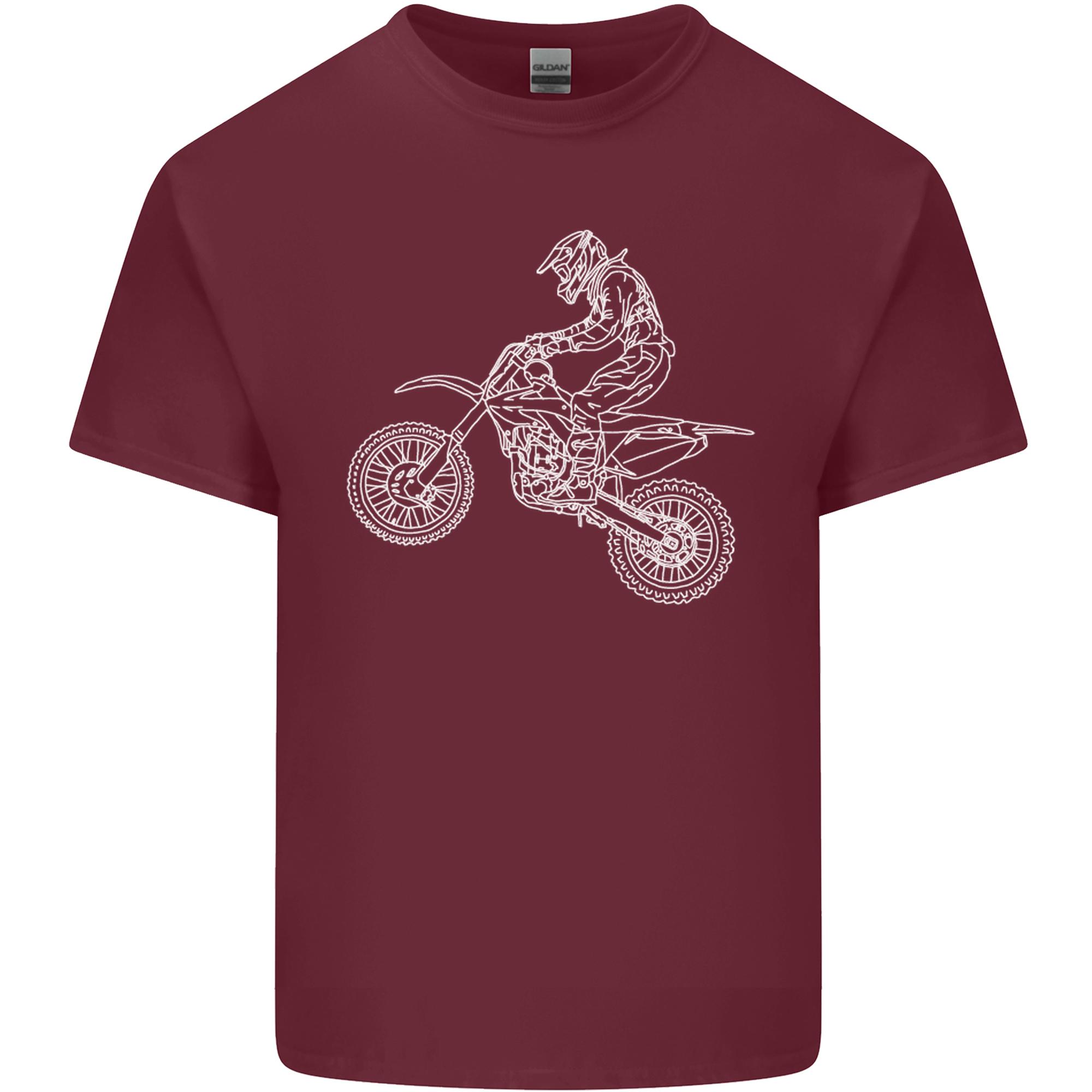 Motocross Line Drawing Dirt Bike MotoX Unisexs Light Cotton TShirt S