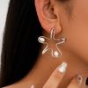 Starfish Ear Studs with Faux Pearls Elegant Stud Earrings Coastal Beach Starfish Earrings for Daily Wear Parties Dates Vacation