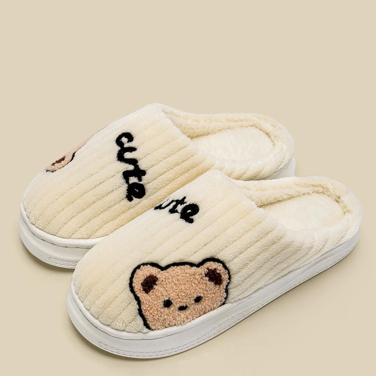 Новые зимние домашние тапочки женские мягкие милые мультяшные туфли мужские повседневные — фото 8