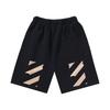 1019 Off-White 2025 Spring/Summer New OW Tape Slant Stripe Pattern Printed Men's and Women's Casual Loose Shorts