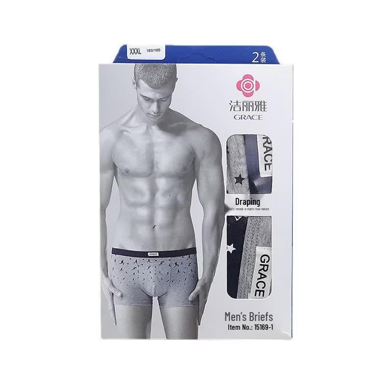 Grace Men s Stretch Cotton Boxer Briefs 2-Pack