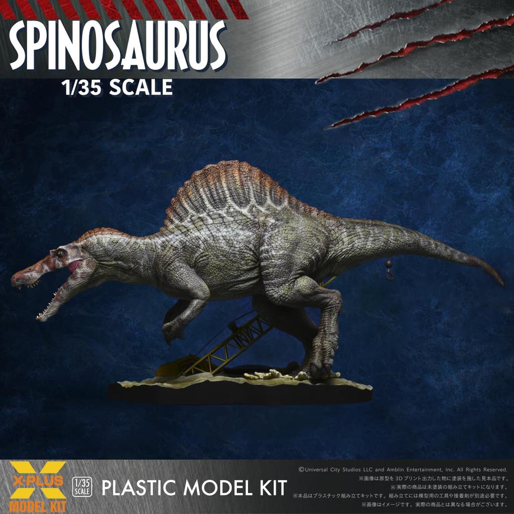 Jurassic Park III Spinosaurus-skala umalt plastmodellsett X-Plus 1/35