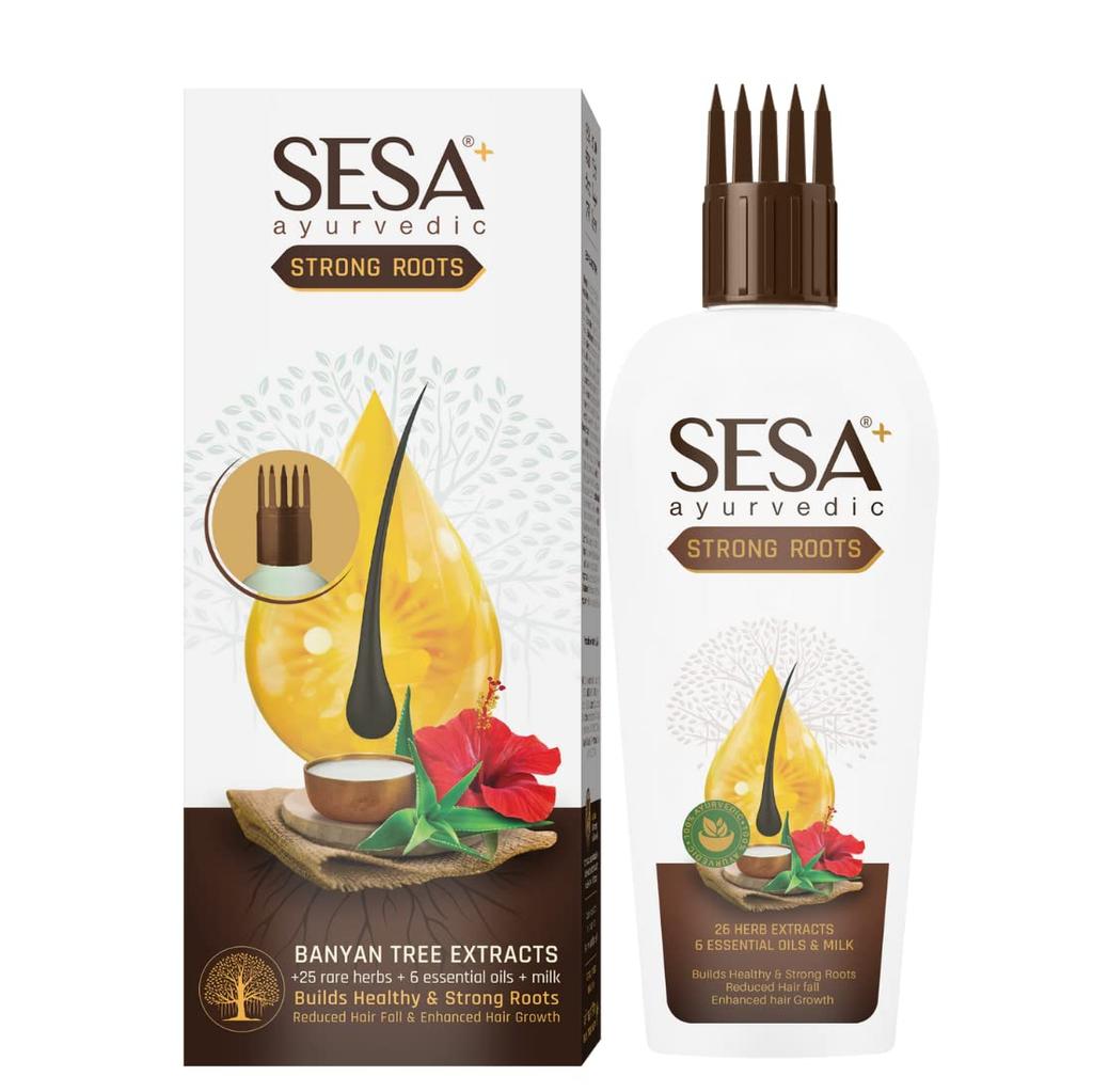 SESA Ayurvedic Strong Roots Hair Oil 200 Ml For Hair Fall Control, Growth & Scalp Nourishment – Herbal Oil For Men & Women