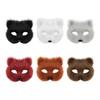 Furry Animal Cats Face Mask Plush Animal Half Face Eye Mask Halloween Cosplay Costume Mask for Men Masquerade Halloween