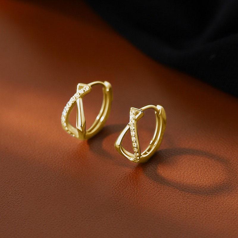 Niche Cross Geometric Earrings Simple Versatile Design Girls' Girlfriend Gift Trendy Elegant Lady's Accessories Classic Casual Jewelry