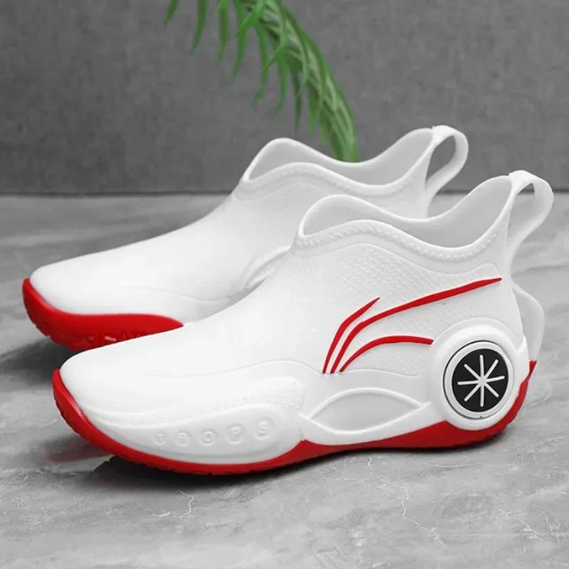 Man Shoes Outdoor Fishing Rain Boots for Men Summer Comfortable Gum Gumboots Garden Waterproof and Non-slip Wide Toes Loafers
