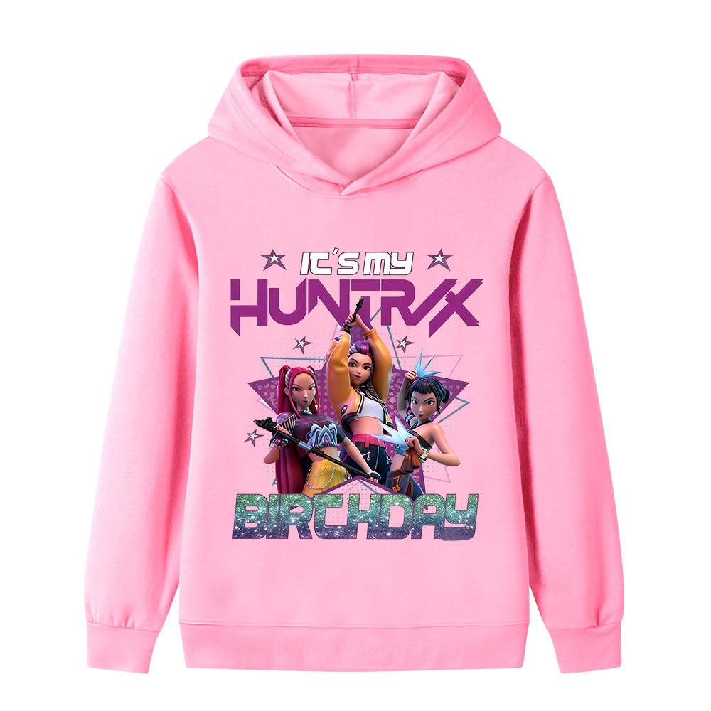 B1240 Kids Boys Girls Kpop Rumi Zoey Mira Print Long Sleeves Hoodie