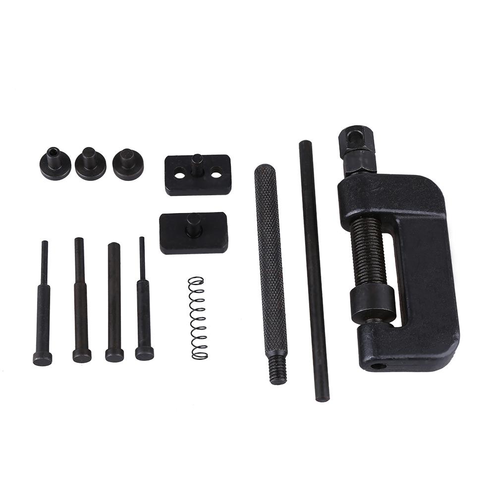 

13Pcs Heavy Duty Motorcycle Bike Cam Drive Chain Breaker Splitter Link Riveter Set Riveting Repair Tool Kit With Red Case