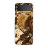Phone Case For Samsung Galaxy Z Flip 7 6 5 4 3 Clear Hard Folding Cover For Samsung Z Flip6 Flip5 Flip4 Gold Money Pattern