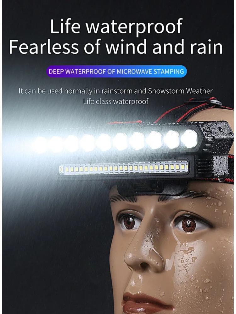 Night Fishing Headlight Outdoor Bright Light Multiple Led Head-Mounted Usb Charging Headlight Portable Lighting Flashlight