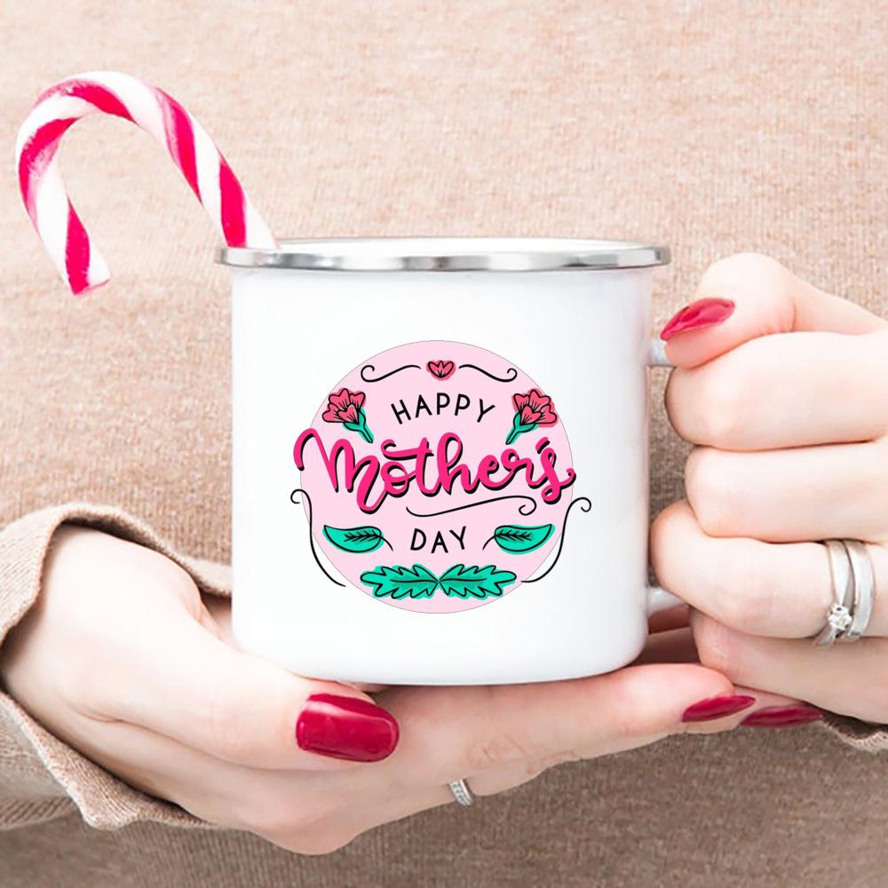 Thank You Mom Ever The Best Original Father's Day Gift Enamel Mug White Handled Cups Coffee Tea Enamel Mug Drink Water