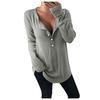 1116 European and American Women's Clothing Ebay Autumn and Winter New Fashion Long-sleeved T-shirt V-neck Solid Color Button-up Top