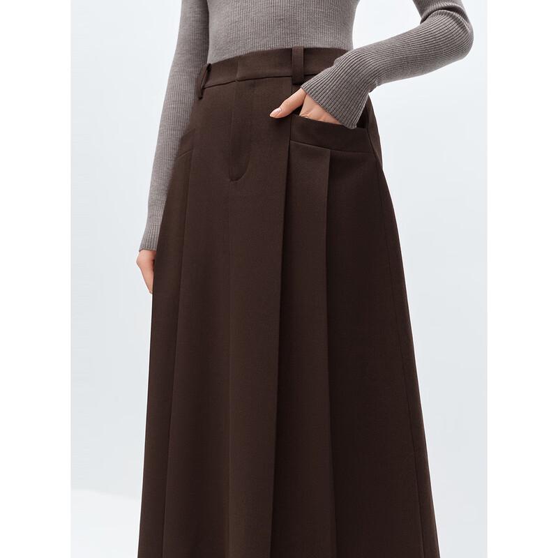PEACEBIRD Women's Pleated A-Line Midi Skirt