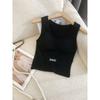 K-style Fashion Round Neck White Beauty Back Short Small Sling Sleeveless Vest with Chest Pad Inner Wear Black Primer Outwear