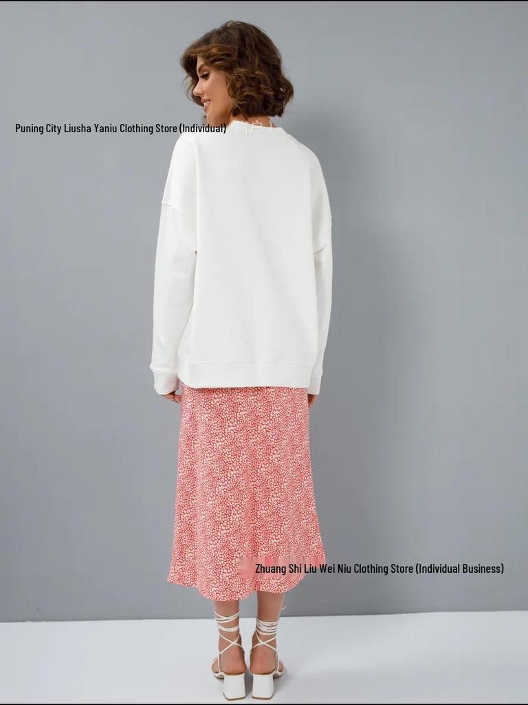 American Chic Wine Glass Print Oversize Hoodie - Versatile, Fashionable, and Concealing Pullover