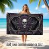 Skull Gothic Theme Beach Towel Personalized Custom Name & Text Soft Quick Dry Beach Towel for Swimming Travel