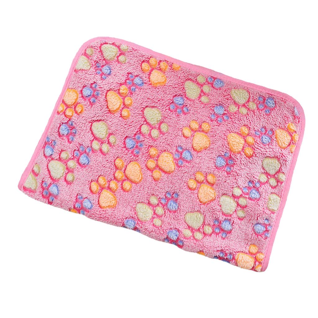 Pet Blanket Soft Coral Fleece Comfortable Cute Paw Pattern Washable Multifunction Puppy Blankets for Dogs Cats