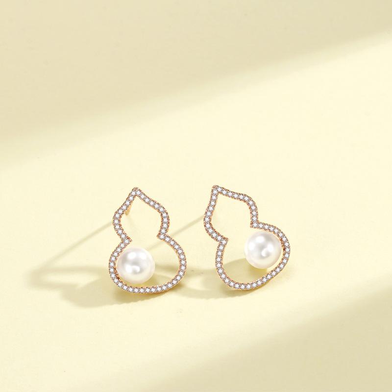 

Новые серьги-гвоздики с жемчугом из тыквы, женские весенне-летние темпераментные серьги высокого класса, серьги-гвоздики Ins