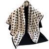Letter MY Temperament Scarf Women's Simple Light Luxury Silk Scarf Large Version Square Scarf 91cm Sun Protection Shawl Travel Decoration New