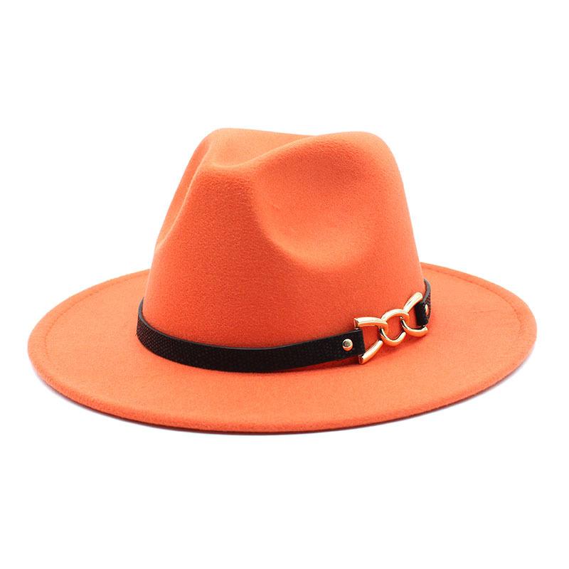 Big Brim Brown Belt British Retro Felt Hat Western Denim Woolen Tibetan Hat Jazz Hat