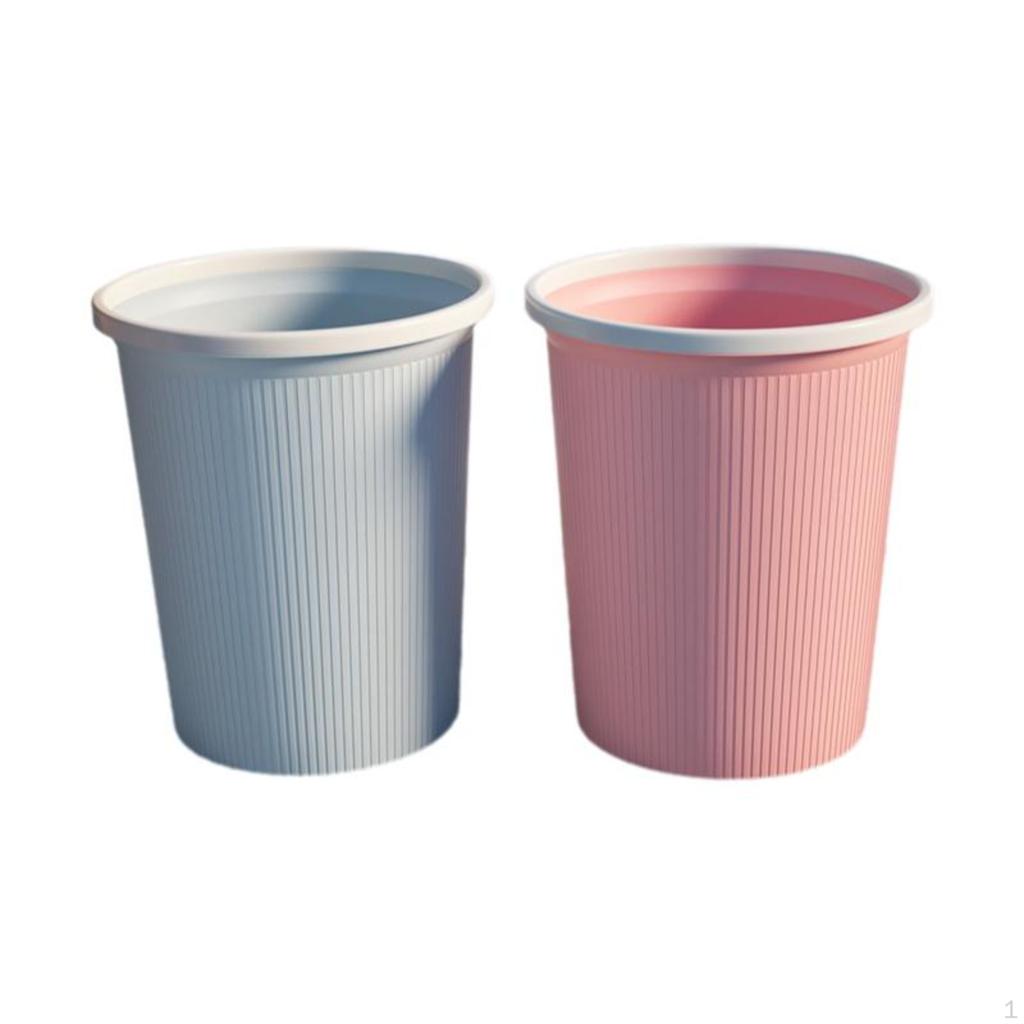 Large Capacity Trash Can Waste Bin, Removable Liner, Home Office Blue+Green 27.3x31cm