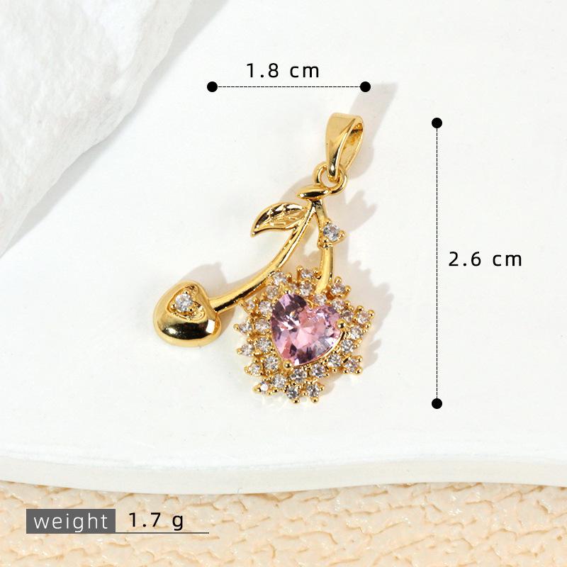 Cherry Pendant Necklace & DIY Earrings Set