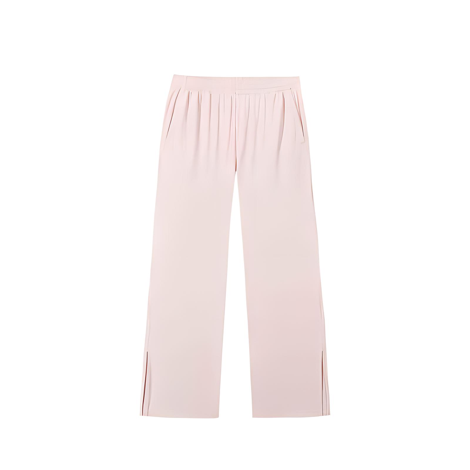 

Anta Training Series Solid Color Mid-Rise Drawstring Breathable Versatile Wide-Leg Sports Pants Women pants Soft-Pink 962527303-2
