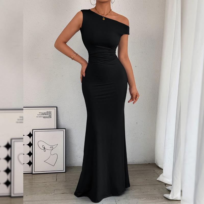 BITCED Women's Fashion Summer Spring Solid Color Print Sleeveless Casual Dresses