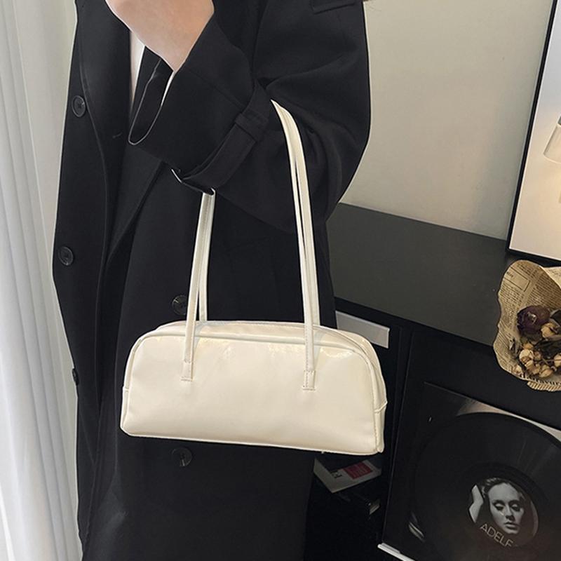 New High-end Underarm Bag Vintage Style Women's Shoulder Bag PU Commuter Tote Bag Fashion Solid Color Handbag