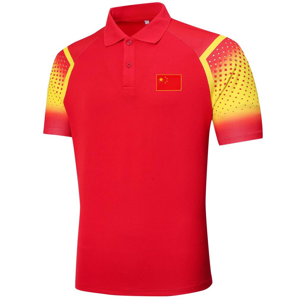 Children's Quick-Dry Chinese Team Polo Shirt: Customizable Wushu Table Tennis Training Top for Summer.