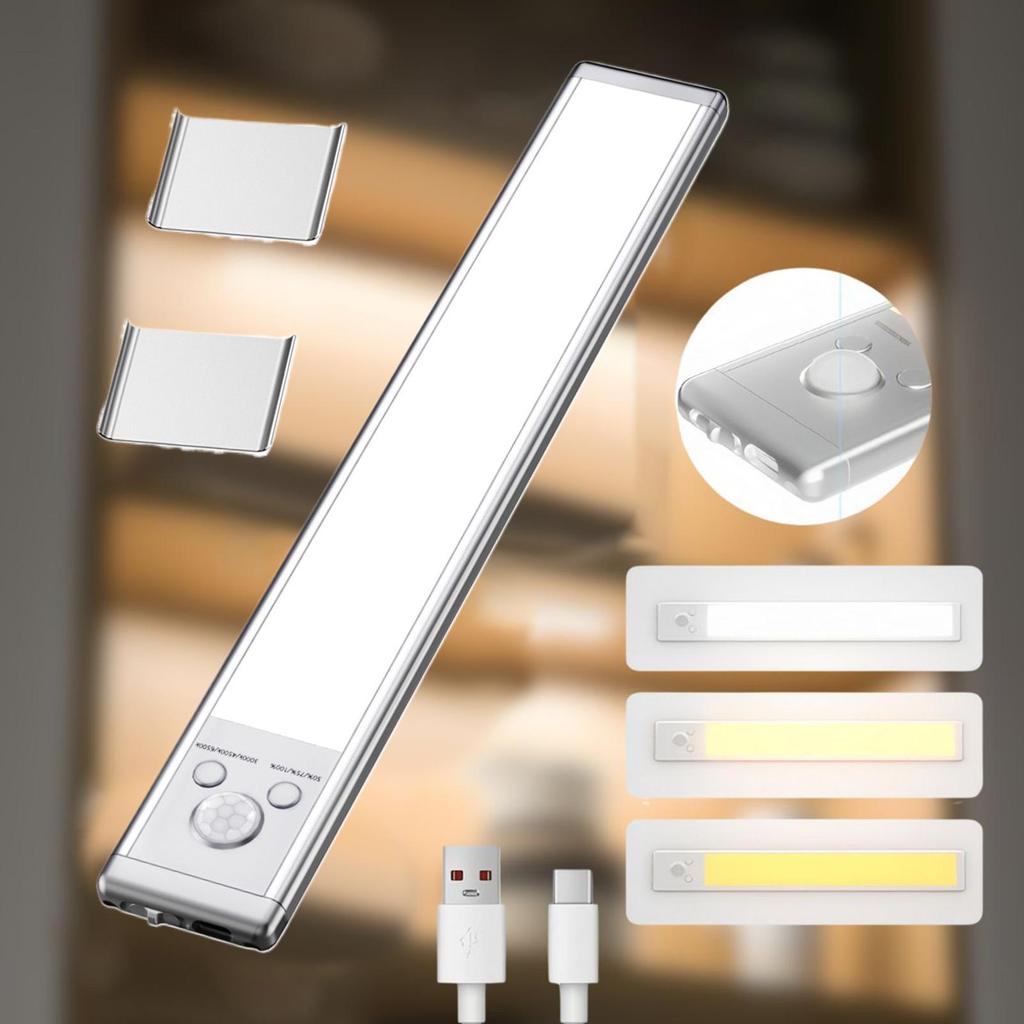 Indoor Motion Sensor Light 3 Color Temperature Adjustable Lighting Closet Lights Motion Sensored For Family Friend Elderly Kids
