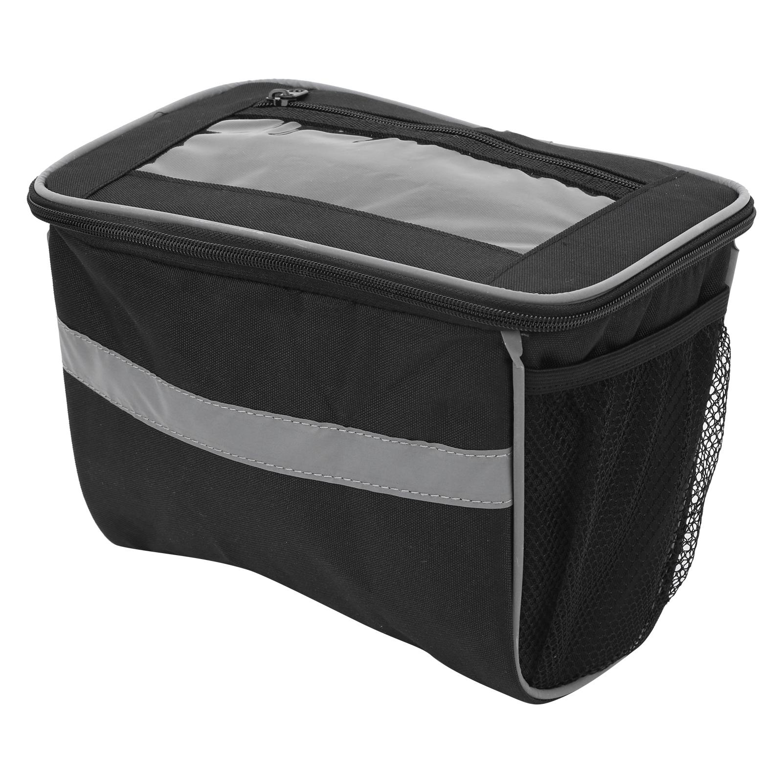 Mountain Bike Bicycle Handlebar Front Basket Bag with TPU Touchscreen Cycling Accessory