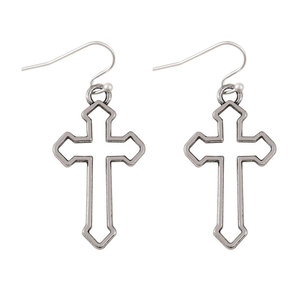 Fashion Exaggerated Hollow Cross Ins Trend Retro Punk Style Earrings