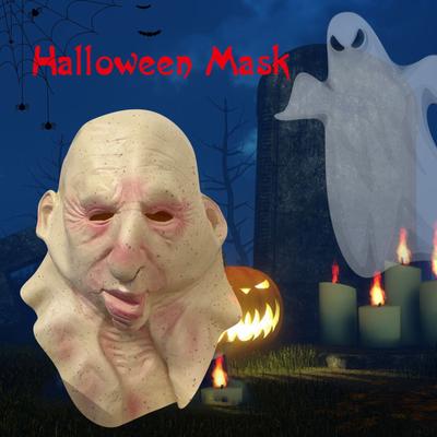 Old Woman Mask Halloween Creepy Wrinkle Face Mask Latex Cosplay Party Props