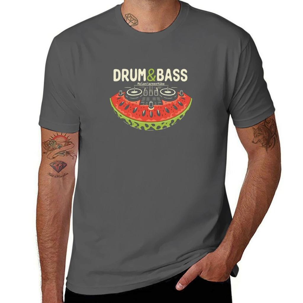Drum & Bass Watermelon Console T-Shirt anime plain blanks mens t shirt