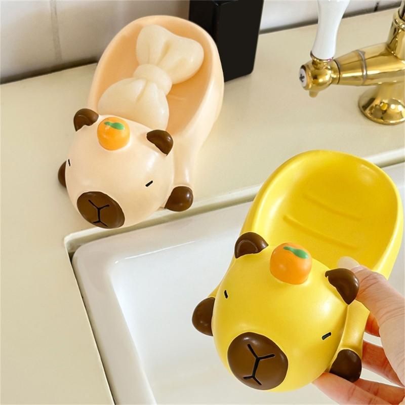 Cartoon Capybara Soap Storage Rack With Drain For Fast Drainage Keep The Soap Dry Soap Dish Creative Soap Dish